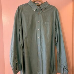 Jos. A. Bank Teal Checkered Button Down Shirt